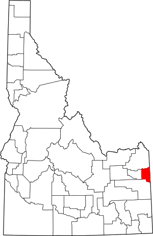 Map Of Idaho Highlighting Teton County