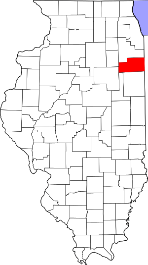 Map Of Illinois Highlighting Kankakee County