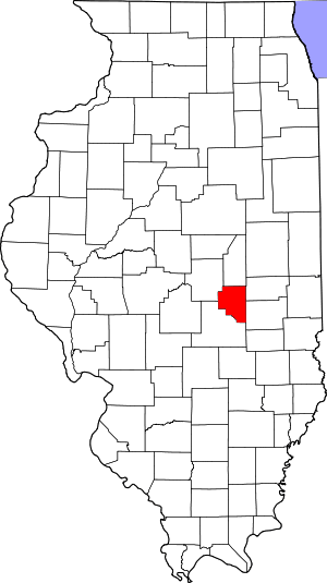 Map Of Illinois Highlighting Moultrie County