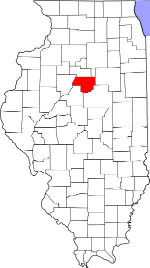 Map Of Illinois Highlighting Woodford County