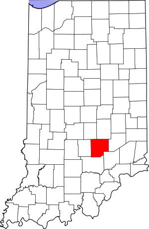 Map Of Indiana Highlighting Bartholomew County