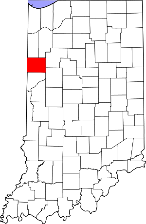 Map Of Indiana Highlighting Benton County