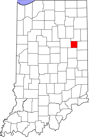 Map Of Indiana Highlighting Blackford County