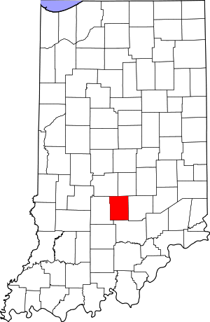 Map Of Indiana Highlighting Brown County