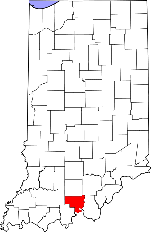 Map Of Indiana Highlighting Crawford County