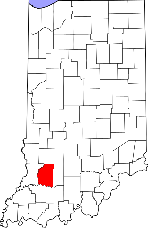 Map Of Indiana Highlighting Daviess County