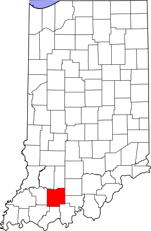 Map Of Indiana Highlighting Dubois County