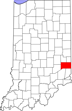 Map Of Indiana Highlighting Franklin County