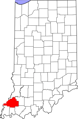 Map Of Indiana Highlighting Gibson County