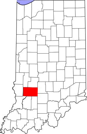 Map Of Indiana Highlighting Greene County