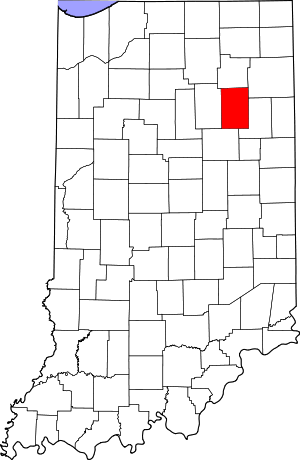 Map Of Indiana Highlighting Huntington County