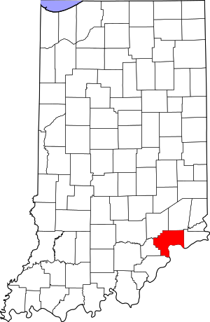 Map Of Indiana Highlighting Jefferson County