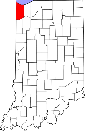 Map Of Indiana Highlighting Lake County