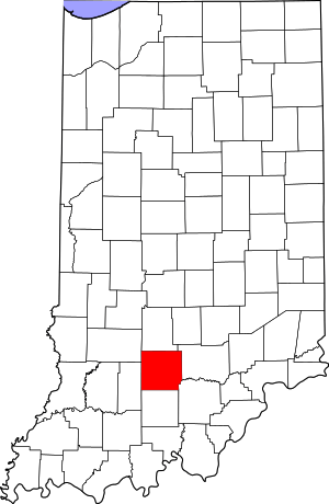 Map Of Indiana Highlighting Lawrence County