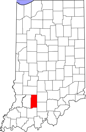 Map Of Indiana Highlighting Martin County