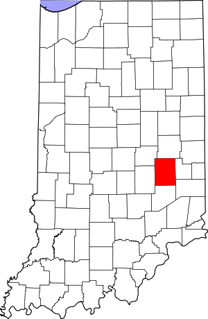 Map Of Indiana Highlighting Rush County