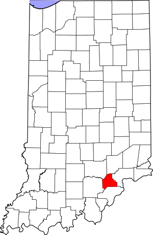 Map Of Indiana Highlighting Scott County