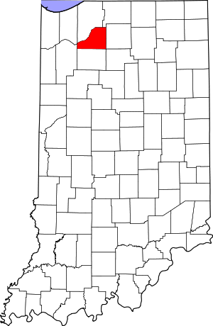 Map Of Indiana Highlighting Starke County