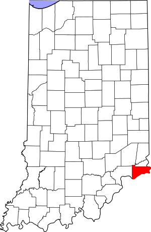 Map Of Indiana Highlighting Switzerland County