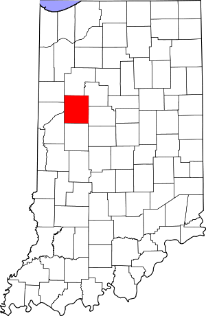 Map Of Indiana Highlighting Tippecanoe County