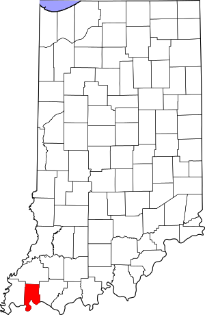 Map Of Indiana Highlighting Vanderburgh County