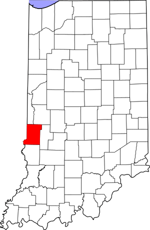 Map Of Indiana Highlighting Vigo County