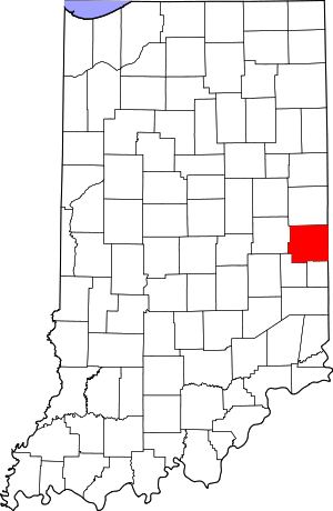 Map Of Indiana Highlighting Wayne County