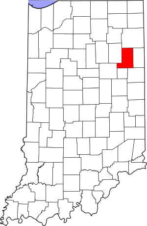 Map Of Indiana Highlighting Wells County