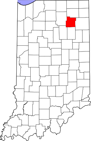 Map Of Indiana Highlighting Whitley County