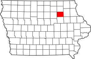 Map Of Iowa Highlighting Bremer County