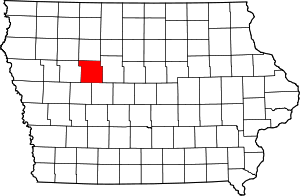 Map Of Iowa Highlighting Calhoun County