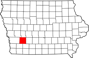 Map Of Iowa Highlighting Cass County