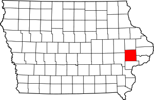 Map Of Iowa Highlighting Cedar County