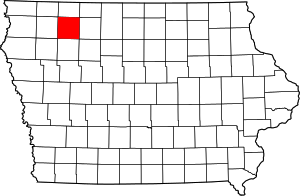 Map Of Iowa Highlighting Clay County