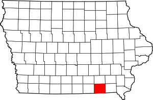 Map Of Iowa Highlighting Davis County