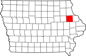 Map Of Iowa Highlighting Delaware County