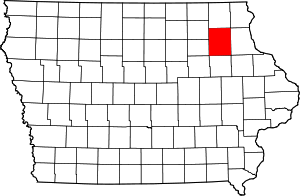 Map Of Iowa Highlighting Fayette County