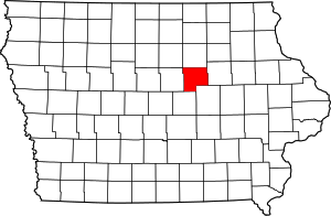 Map Of Iowa Highlighting Grundy County