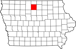 Map Of Iowa Highlighting Hancock County