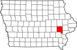 Map Of Iowa Highlighting Johnson County