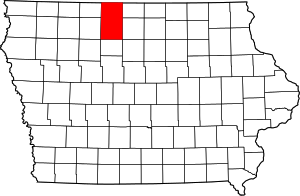 Map Of Iowa Highlighting Kossuth County