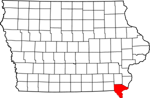 Map Of Iowa Highlighting Lee County