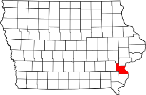 Map Of Iowa Highlighting Louisa County