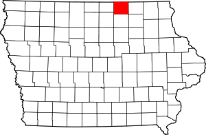 Map Of Iowa Highlighting Mitchell County