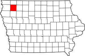 Map Of Iowa Highlighting OBrien County
