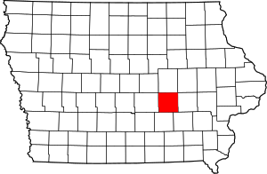 Map Of Iowa Highlighting Poweshiek County