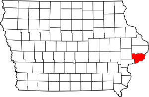 Map Of Iowa Highlighting Scott County