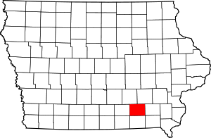 Map Of Iowa Highlighting Wapello County