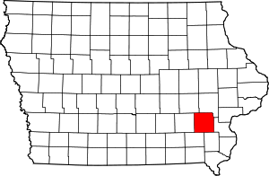 Map Of Iowa Highlighting Washington County