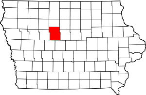 Map Of Iowa Highlighting Webster County